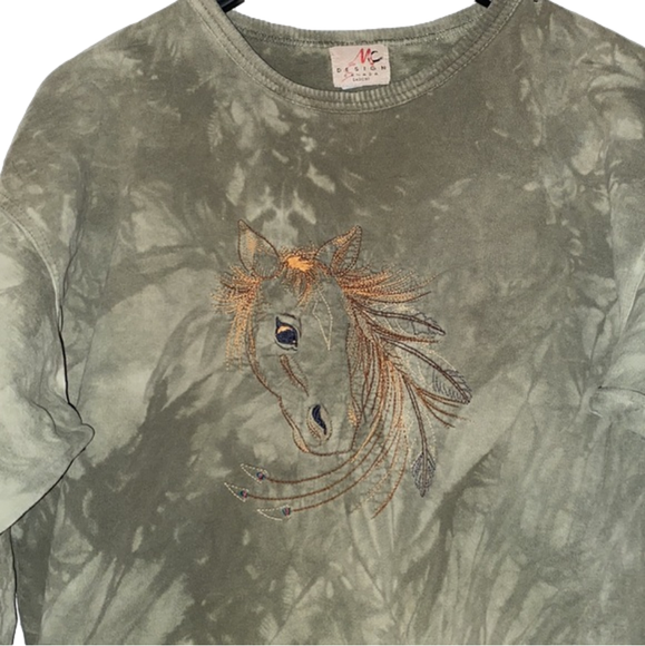 3/$30 Vintage Embroidered Horse Sweater - Picture 1 of 8